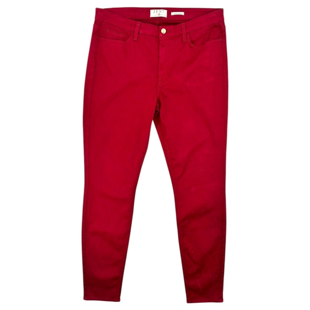 Jen7 Ankle Skinny Jeans Cranberry Red Size 14 NWT Stretch Denim‎